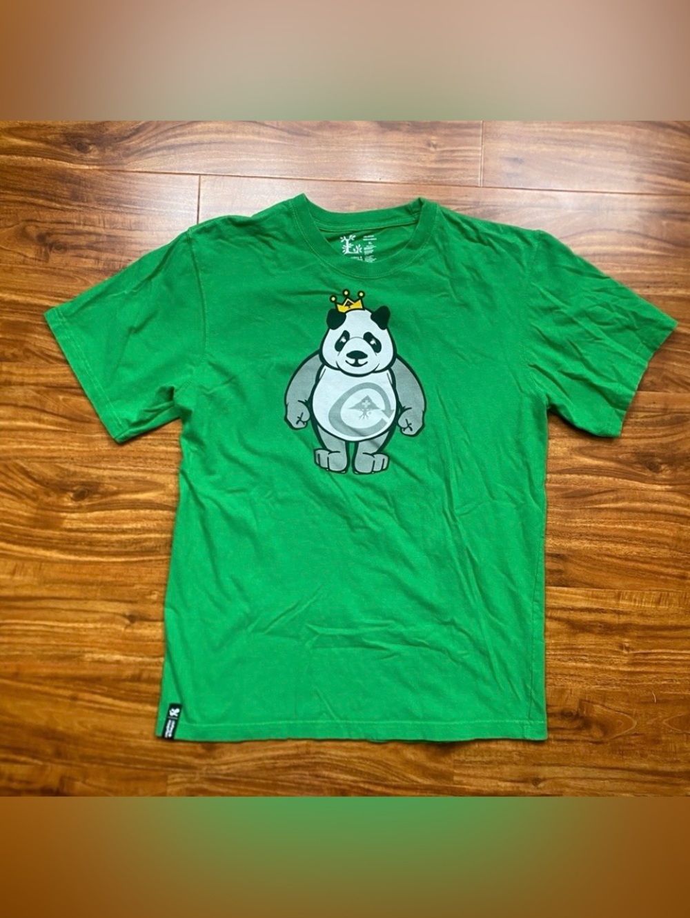 LRG Mens Green Crew Crown Panda Graphic T-Shirt Size XL Casual Streetwear Skater